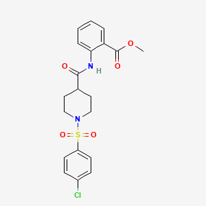 molecular formula C20H21ClN2O5S B3658480 Methyl 2-[({1-[(4-chlorophenyl)sulfonyl]piperidin-4-yl}carbonyl)amino]benzoate 
