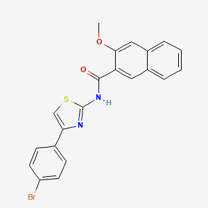 molecular formula C21H15BrN2O2S B3658505 N-[4-(4-bromophenyl)-1,3-thiazol-2-yl]-3-methoxynaphthalene-2-carboxamide 