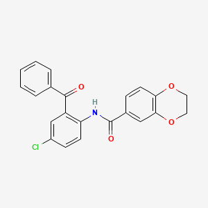 molecular formula C22H16ClNO4 B3658614 N-(2-benzoyl-4-chlorophenyl)-2,3-dihydro-1,4-benzodioxine-6-carboxamide 