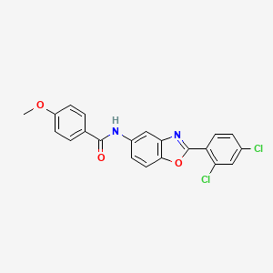 molecular formula C21H14Cl2N2O3 B3658647 N-[2-(2,4-dichlorophenyl)-1,3-benzoxazol-5-yl]-4-methoxybenzamide 