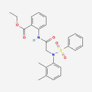 molecular formula C25H26N2O5S B3658661 ETHYL 2-{2-[N-(2,3-DIMETHYLPHENYL)BENZENESULFONAMIDO]ACETAMIDO}BENZOATE 