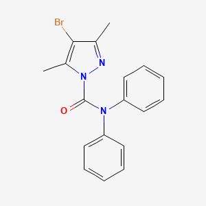 molecular formula C18H16BrN3O B3658687 4-bromo-3,5-dimethyl-N,N-diphenyl-1H-pyrazole-1-carboxamide 