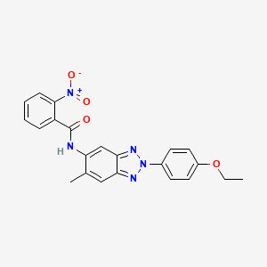 molecular formula C22H19N5O4 B3658697 N-[2-(4-ethoxyphenyl)-6-methyl-2H-benzotriazol-5-yl]-2-nitrobenzamide 