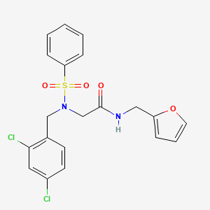 molecular formula C20H18Cl2N2O4S B3658699 N~2~-(2,4-dichlorobenzyl)-N-(furan-2-ylmethyl)-N~2~-(phenylsulfonyl)glycinamide 