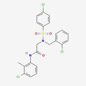 molecular formula C22H19Cl3N2O3S B3658703 N~2~-(2-chlorobenzyl)-N-(3-chloro-2-methylphenyl)-N~2~-[(4-chlorophenyl)sulfonyl]glycinamide CAS No. 432004-29-0