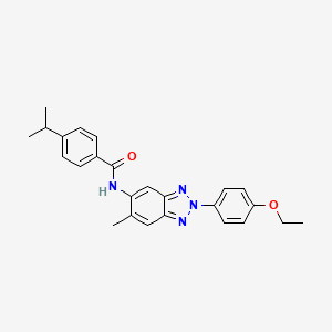 molecular formula C25H26N4O2 B3658707 N-[2-(4-ethoxyphenyl)-6-methyl-2H-benzotriazol-5-yl]-4-(propan-2-yl)benzamide 