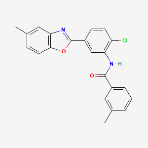 molecular formula C22H17ClN2O2 B3658712 N-[2-chloro-5-(5-methyl-1,3-benzoxazol-2-yl)phenyl]-3-methylbenzamide 