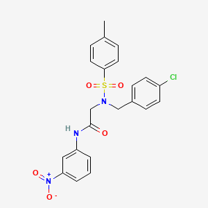 molecular formula C22H20ClN3O5S B3658794 N~2~-(4-chlorobenzyl)-N~2~-[(4-methylphenyl)sulfonyl]-N-(3-nitrophenyl)glycinamide 