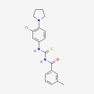 molecular formula C19H20ClN3OS B3658804 N-{[3-chloro-4-(pyrrolidin-1-yl)phenyl]carbamothioyl}-3-methylbenzamide 