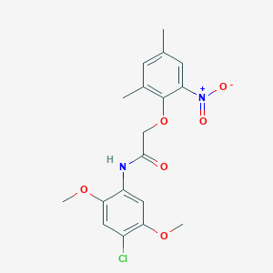 molecular formula C18H19ClN2O6 B3658807 N-(4-chloro-2,5-dimethoxyphenyl)-2-(2,4-dimethyl-6-nitrophenoxy)acetamide 