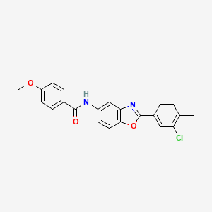 molecular formula C22H17ClN2O3 B3658810 N-[2-(3-chloro-4-methylphenyl)-1,3-benzoxazol-5-yl]-4-methoxybenzamide 