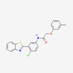 molecular formula C22H17ClN2O2S B3658855 N-[3-(1,3-benzothiazol-2-yl)-4-chlorophenyl]-2-(3-methylphenoxy)acetamide 
