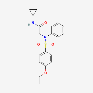 molecular formula C19H22N2O4S B3658857 N-cyclopropyl-2-(N-(4-ethoxyphenyl)sulfonylanilino)acetamide 