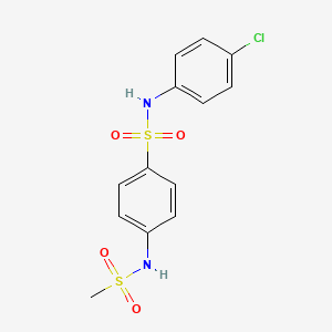 molecular formula C13H13ClN2O4S2 B3658876 N-(4-chlorophenyl)-4-[(methylsulfonyl)amino]benzenesulfonamide 