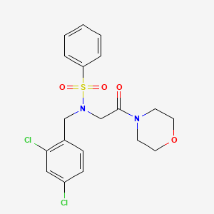 molecular formula C19H20Cl2N2O4S B3658905 N-[(2,4-dichlorophenyl)methyl]-N-(2-morpholin-4-yl-2-oxoethyl)benzenesulfonamide 