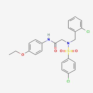 molecular formula C23H22Cl2N2O4S B3658929 N~2~-(2-chlorobenzyl)-N~2~-[(4-chlorophenyl)sulfonyl]-N-(4-ethoxyphenyl)glycinamide 