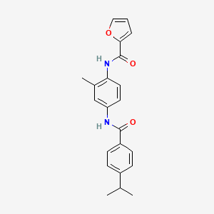 molecular formula C22H22N2O3 B3658976 N-{4-[(4-isopropylbenzoyl)amino]-2-methylphenyl}-2-furamide 