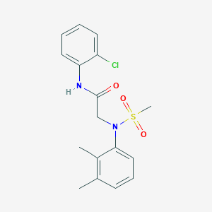 molecular formula C17H19ClN2O3S B3659034 N-(2-chlorophenyl)-2-(2,3-dimethyl-N-methylsulfonylanilino)acetamide 