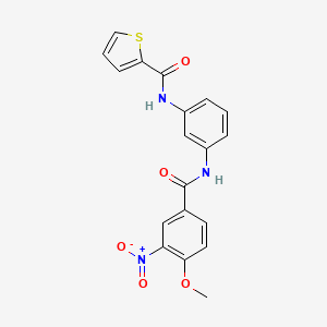 molecular formula C19H15N3O5S B3659060 N-(3-{[(4-methoxy-3-nitrophenyl)carbonyl]amino}phenyl)thiophene-2-carboxamide 
