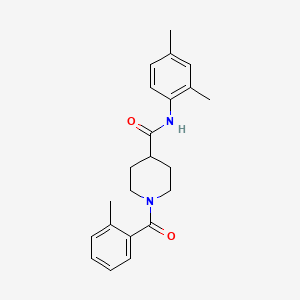 molecular formula C22H26N2O2 B3659222 N-(2,4-dimethylphenyl)-1-(2-methylbenzoyl)piperidine-4-carboxamide 