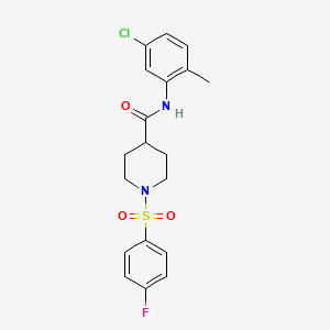 molecular formula C19H20ClFN2O3S B3659280 N-(5-CHLORO-2-METHYLPHENYL)-1-(4-FLUOROBENZENESULFONYL)PIPERIDINE-4-CARBOXAMIDE 