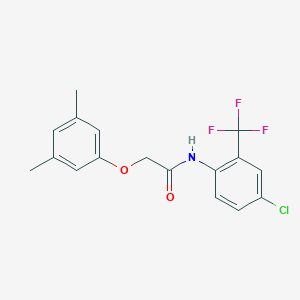 molecular formula C17H15ClF3NO2 B3659303 N-[4-chloro-2-(trifluoromethyl)phenyl]-2-(3,5-dimethylphenoxy)acetamide 