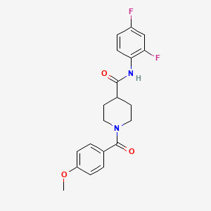 molecular formula C20H20F2N2O3 B3659400 N-(2,4-difluorophenyl)-1-(4-methoxybenzoyl)piperidine-4-carboxamide 