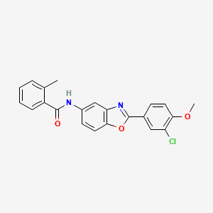 molecular formula C22H17ClN2O3 B3659412 N-[2-(3-chloro-4-methoxyphenyl)-1,3-benzoxazol-5-yl]-2-methylbenzamide 