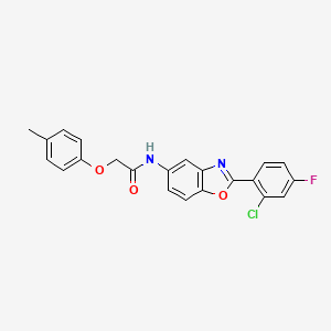 molecular formula C22H16ClFN2O3 B3659534 N-[2-(2-chloro-4-fluorophenyl)-1,3-benzoxazol-5-yl]-2-(4-methylphenoxy)acetamide 