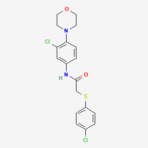 molecular formula C18H18Cl2N2O2S B3659547 N-[3-chloro-4-(morpholin-4-yl)phenyl]-2-[(4-chlorophenyl)sulfanyl]acetamide 