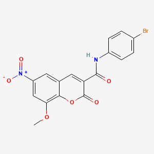 molecular formula C17H11BrN2O6 B3659551 N-(4-bromophenyl)-8-methoxy-6-nitro-2-oxo-2H-chromene-3-carboxamide 