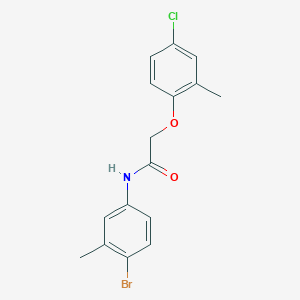 molecular formula C16H15BrClNO2 B3659562 N-(4-bromo-3-methylphenyl)-2-(4-chloro-2-methylphenoxy)acetamide 