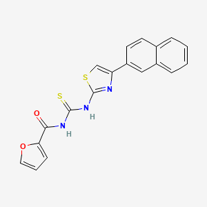 molecular formula C19H13N3O2S2 B3659608 N-{[4-(naphthalen-2-yl)-1,3-thiazol-2-yl]carbamothioyl}furan-2-carboxamide 
