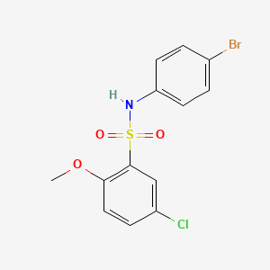 molecular formula C13H11BrClNO3S B3659640 N-(4-bromophenyl)-5-chloro-2-methoxybenzenesulfonamide 
