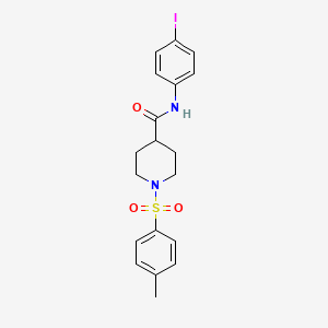 molecular formula C19H21IN2O3S B3659689 N-(4-IODOPHENYL)-1-(4-METHYLBENZENESULFONYL)PIPERIDINE-4-CARBOXAMIDE 
