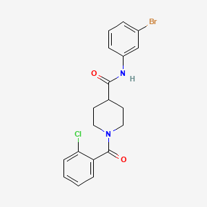 molecular formula C19H18BrClN2O2 B3659703 N-(3-bromophenyl)-1-(2-chlorobenzoyl)piperidine-4-carboxamide 