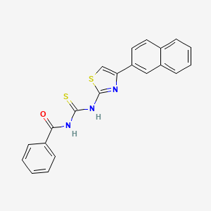 molecular formula C21H15N3OS2 B3659762 N-{[4-(naphthalen-2-yl)-1,3-thiazol-2-yl]carbamothioyl}benzamide 