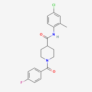 molecular formula C20H20ClFN2O2 B3659820 N-(4-chloro-2-methylphenyl)-1-[(4-fluorophenyl)carbonyl]piperidine-4-carboxamide 