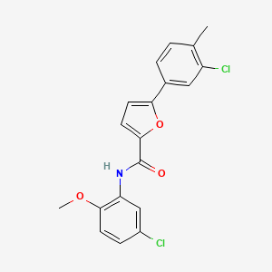 molecular formula C19H15Cl2NO3 B3659986 N-(5-chloro-2-methoxyphenyl)-5-(3-chloro-4-methylphenyl)furan-2-carboxamide 
