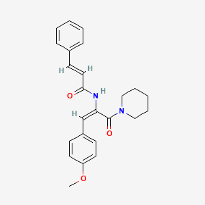 molecular formula C24H26N2O3 B3660025 N-[2-(4-methoxyphenyl)-1-(1-piperidinylcarbonyl)vinyl]-3-phenylacrylamide 