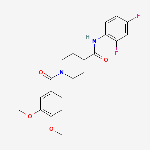 molecular formula C21H22F2N2O4 B3660031 N-(2,4-difluorophenyl)-1-(3,4-dimethoxybenzoyl)piperidine-4-carboxamide 