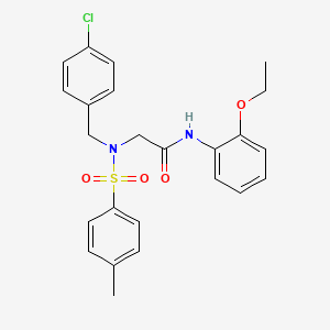 molecular formula C24H25ClN2O4S B3660037 N~2~-(4-chlorobenzyl)-N~1~-(2-ethoxyphenyl)-N~2~-[(4-methylphenyl)sulfonyl]glycinamide 