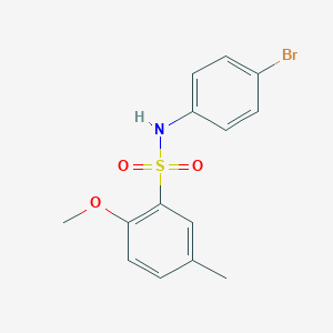 molecular formula C14H14BrNO3S B3660044 N-(4-bromophenyl)-2-methoxy-5-methylbenzenesulfonamide 