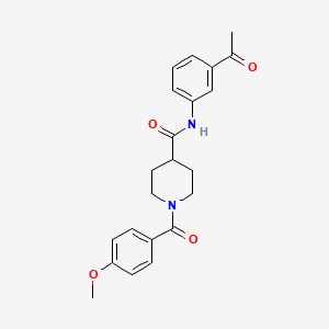 molecular formula C22H24N2O4 B3660082 N-(3-acetylphenyl)-1-(4-methoxybenzoyl)piperidine-4-carboxamide 