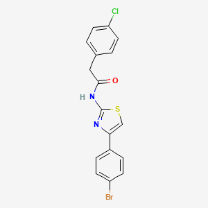 molecular formula C17H12BrClN2OS B3660202 N-[4-(4-bromophenyl)-1,3-thiazol-2-yl]-2-(4-chlorophenyl)acetamide 
