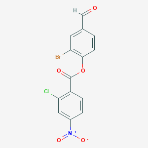 molecular formula C14H7BrClNO5 B3660231 (2-Bromo-4-formylphenyl) 2-chloro-4-nitrobenzoate 