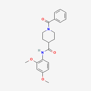 molecular formula C21H24N2O4 B3660236 1-benzoyl-N-(2,4-dimethoxyphenyl)piperidine-4-carboxamide 