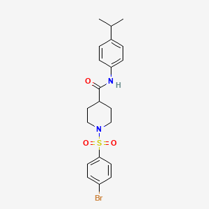 molecular formula C21H25BrN2O3S B3660241 1-[(4-bromophenyl)sulfonyl]-N-[4-(propan-2-yl)phenyl]piperidine-4-carboxamide 