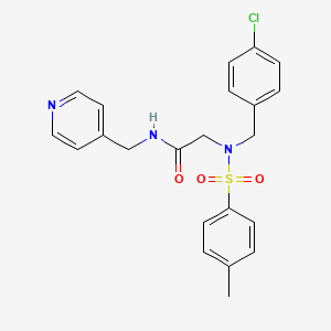 molecular formula C22H22ClN3O3S B3660351 N~2~-(4-chlorobenzyl)-N~2~-[(4-methylphenyl)sulfonyl]-N~1~-(4-pyridinylmethyl)glycinamide 
