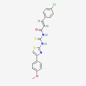 molecular formula C20H16ClN3O2S2 B3660379 (E)-3-(4-chlorophenyl)-N-[[4-(4-methoxyphenyl)-1,3-thiazol-2-yl]carbamothioyl]prop-2-enamide 